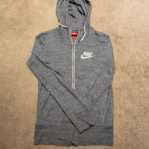 grey & white nike zip up!
